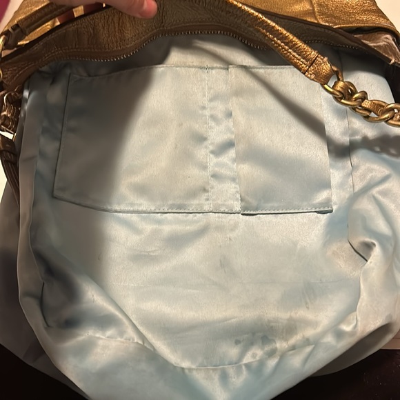 Coach Madison Gold Patent Leather Chain Strap Hobo Shoulder Bag - Picture 7 of 10